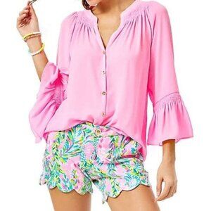 Lilly Pulitzer 5" Buttercup Knit Short Pink Unicorn of the Sea Mermaid Size 14